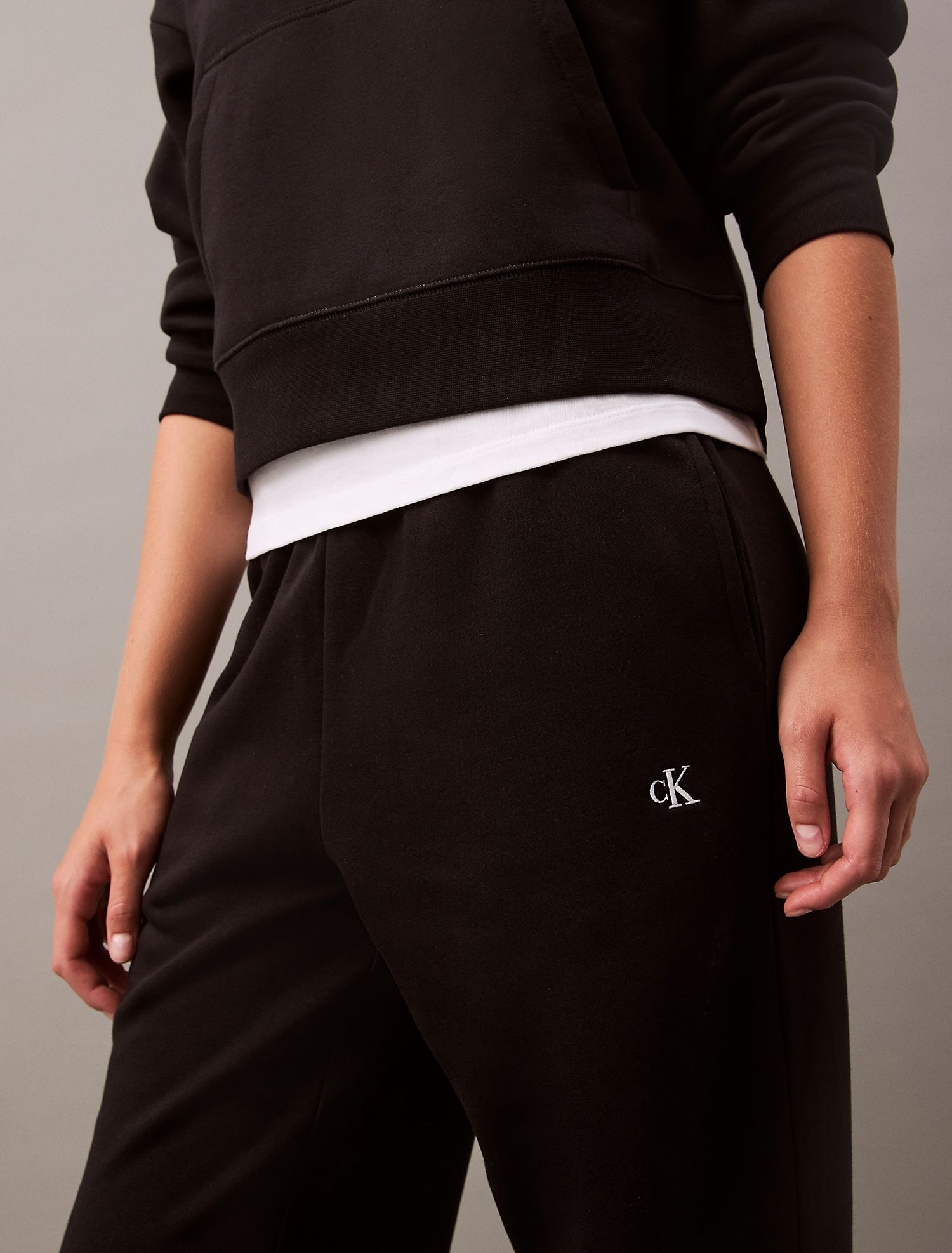 Брюки Calvin Klein Monogram Fleece Joggers Black Beauty