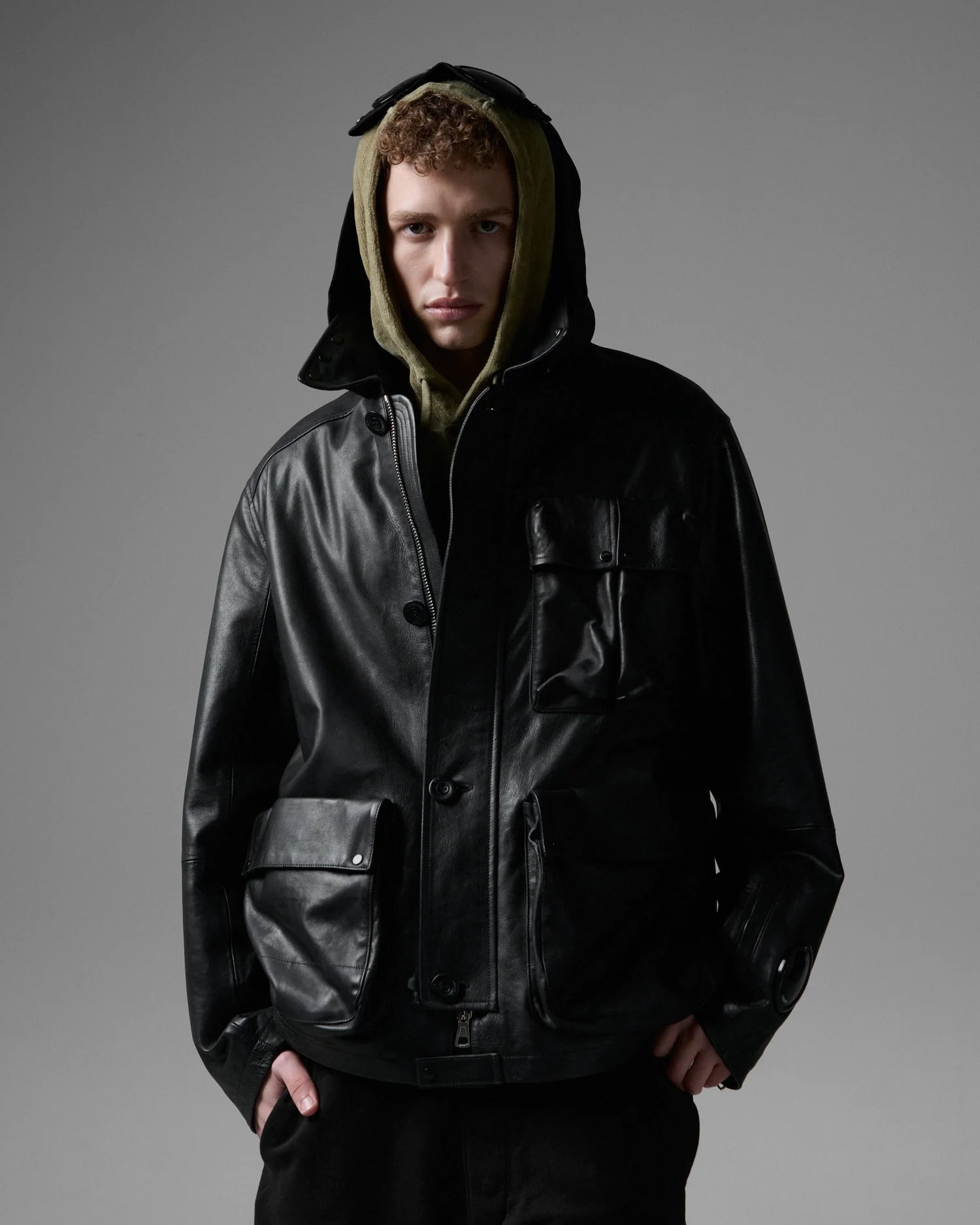 Куртка C.P. Company Leather Millie Black