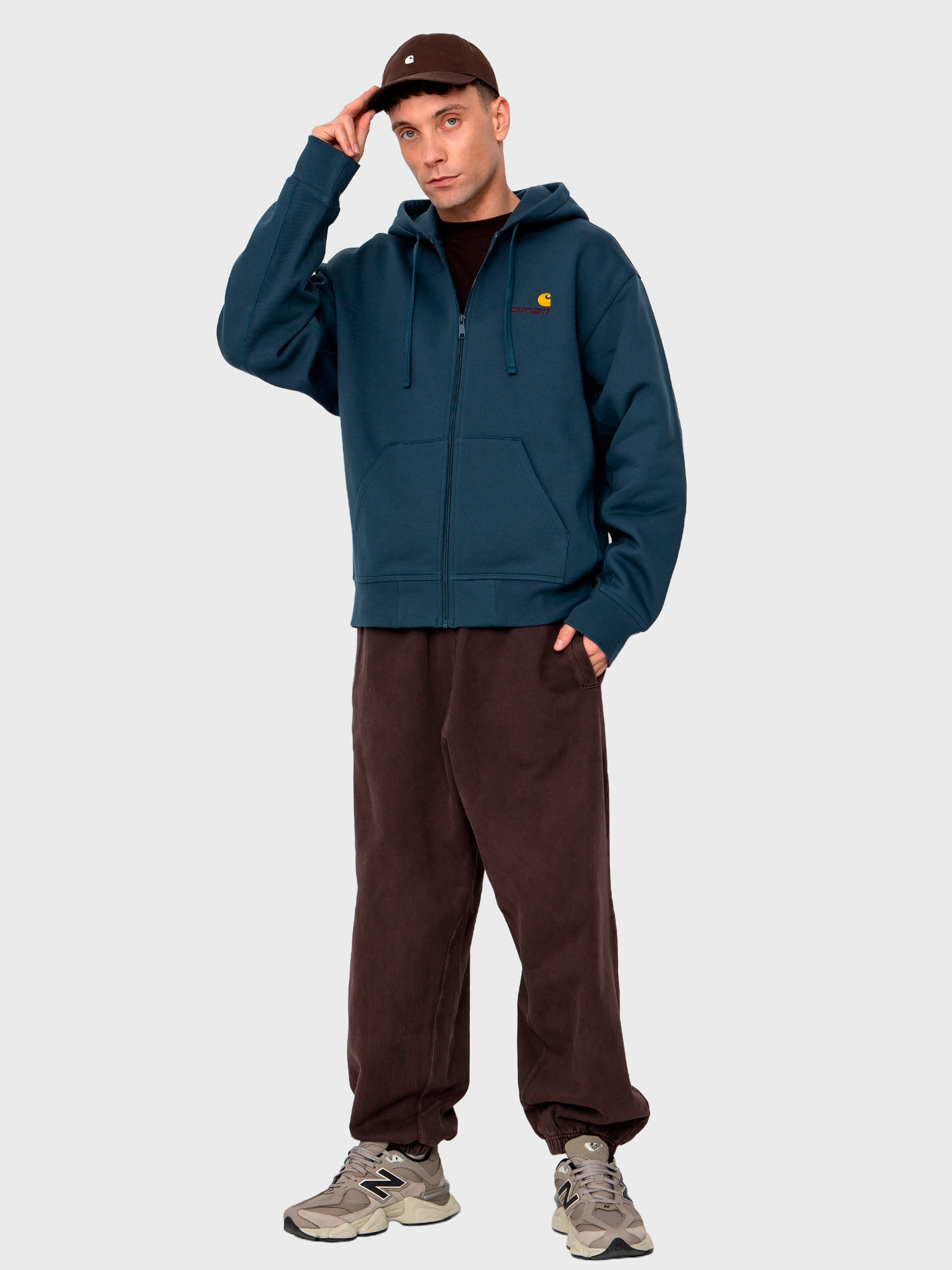 Худи на молнии Carhartt WIP American Script Office Blue