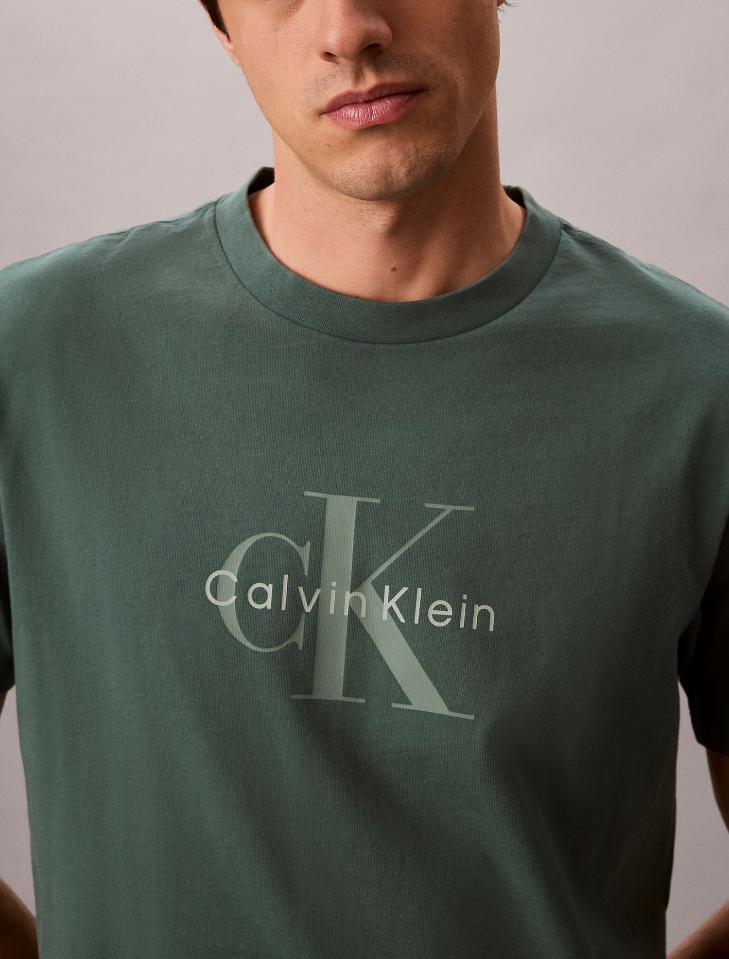 Футболка Calvin Klein Acid Wash Monologo Mallard Green