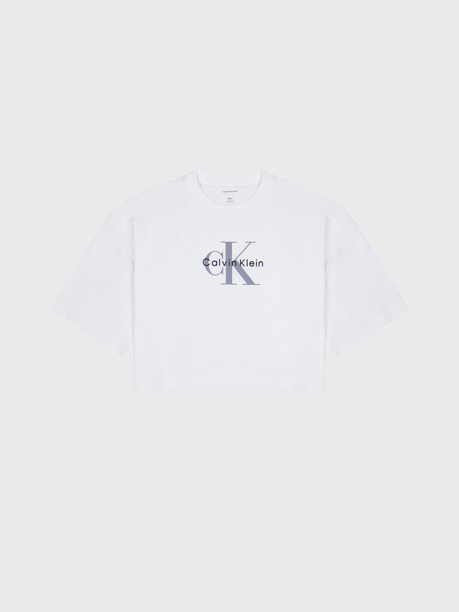 Футболка Calvin Klein Monologo Cropped Boxy Fit Bright White
