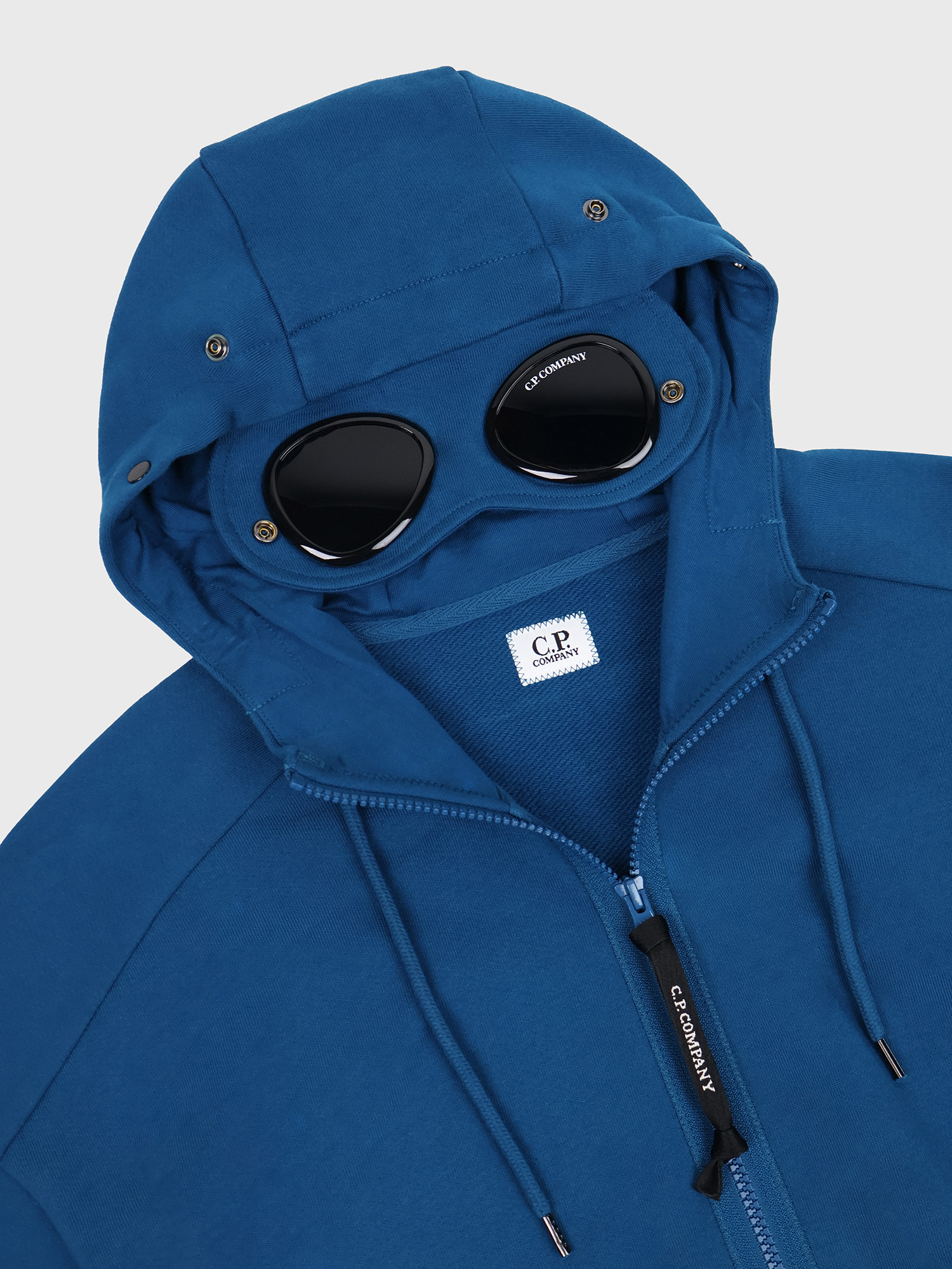 Худи на Молнии C.P. Company Diagonal Raised Goggle Zipped Blue