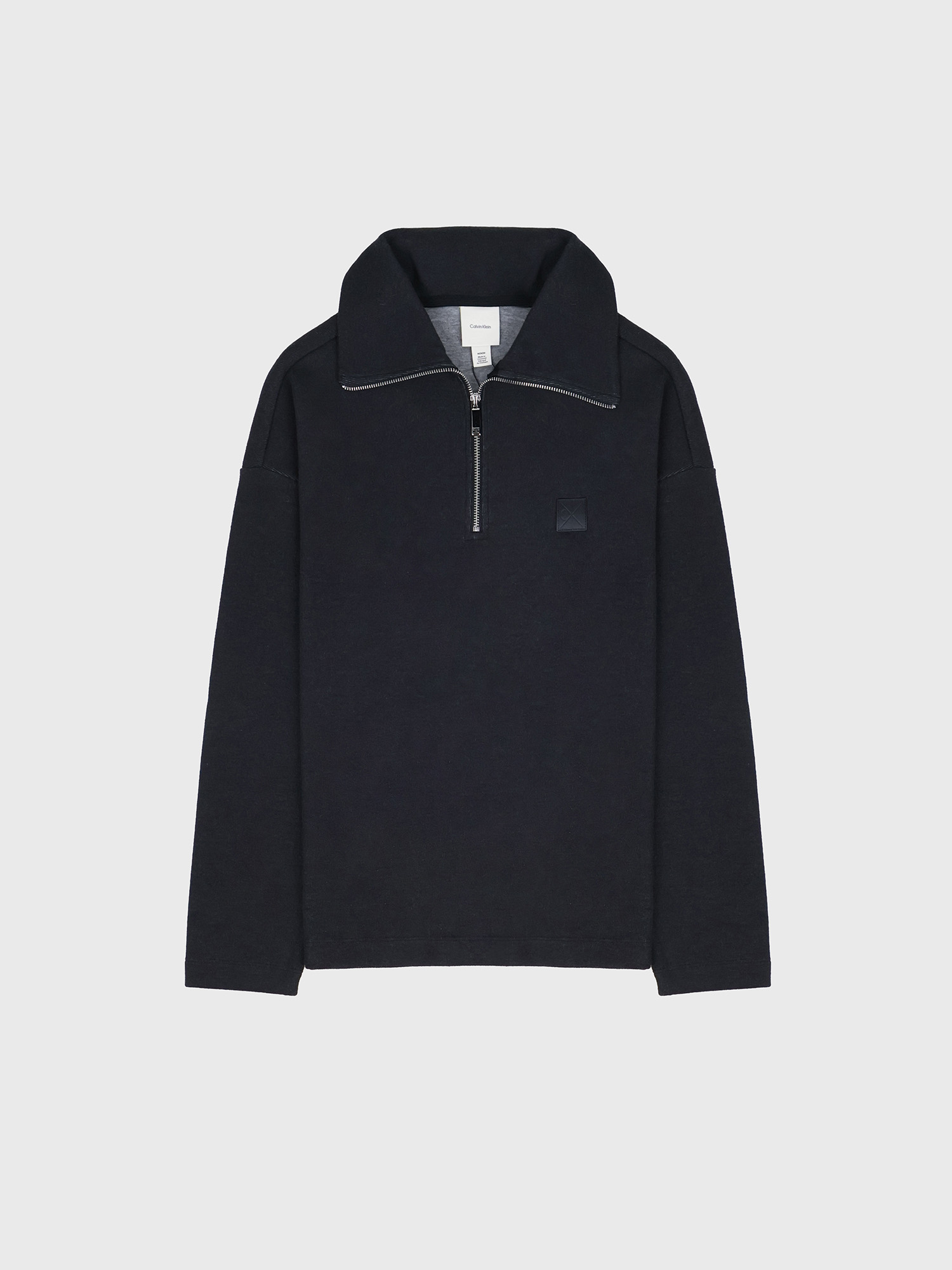Свитер Calvin Klein Black Brushed Rib 1/4 Zip Emblem Logo Black