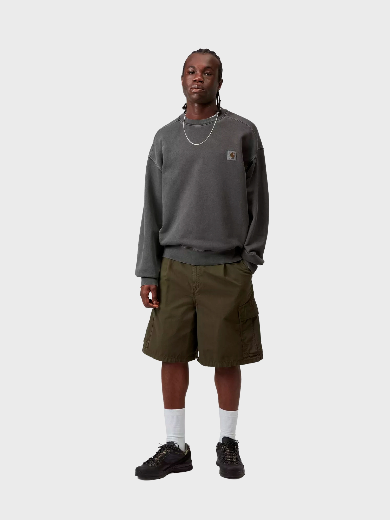 Свитшот Carhartt WIP Nelson Black, Garment dyed