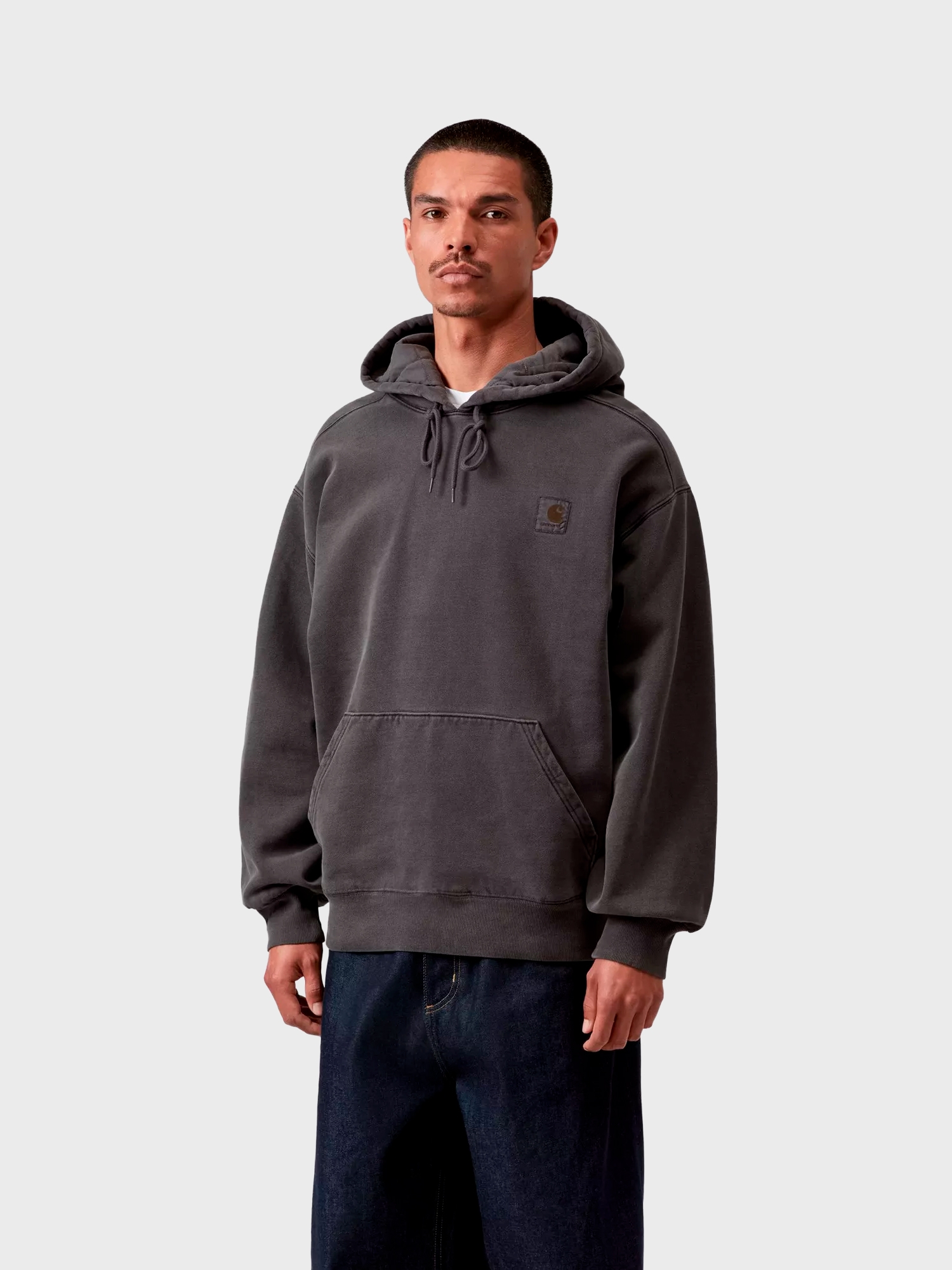 Худи Carhartt WIP Nelson Black, Garment dyed