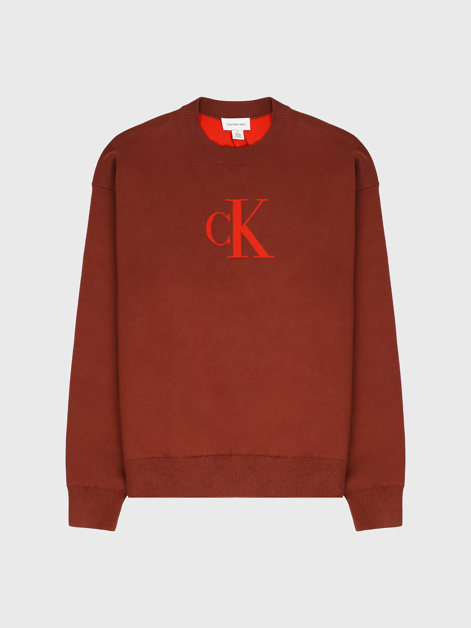 Свитер Calvin Klein Cotton Blend Monogram Relaxed Sweater Red