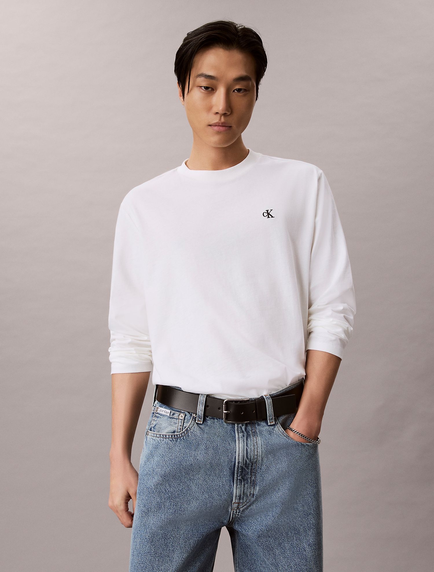 Лонгслив Calvin Klein Monogram Relaxed Bright White