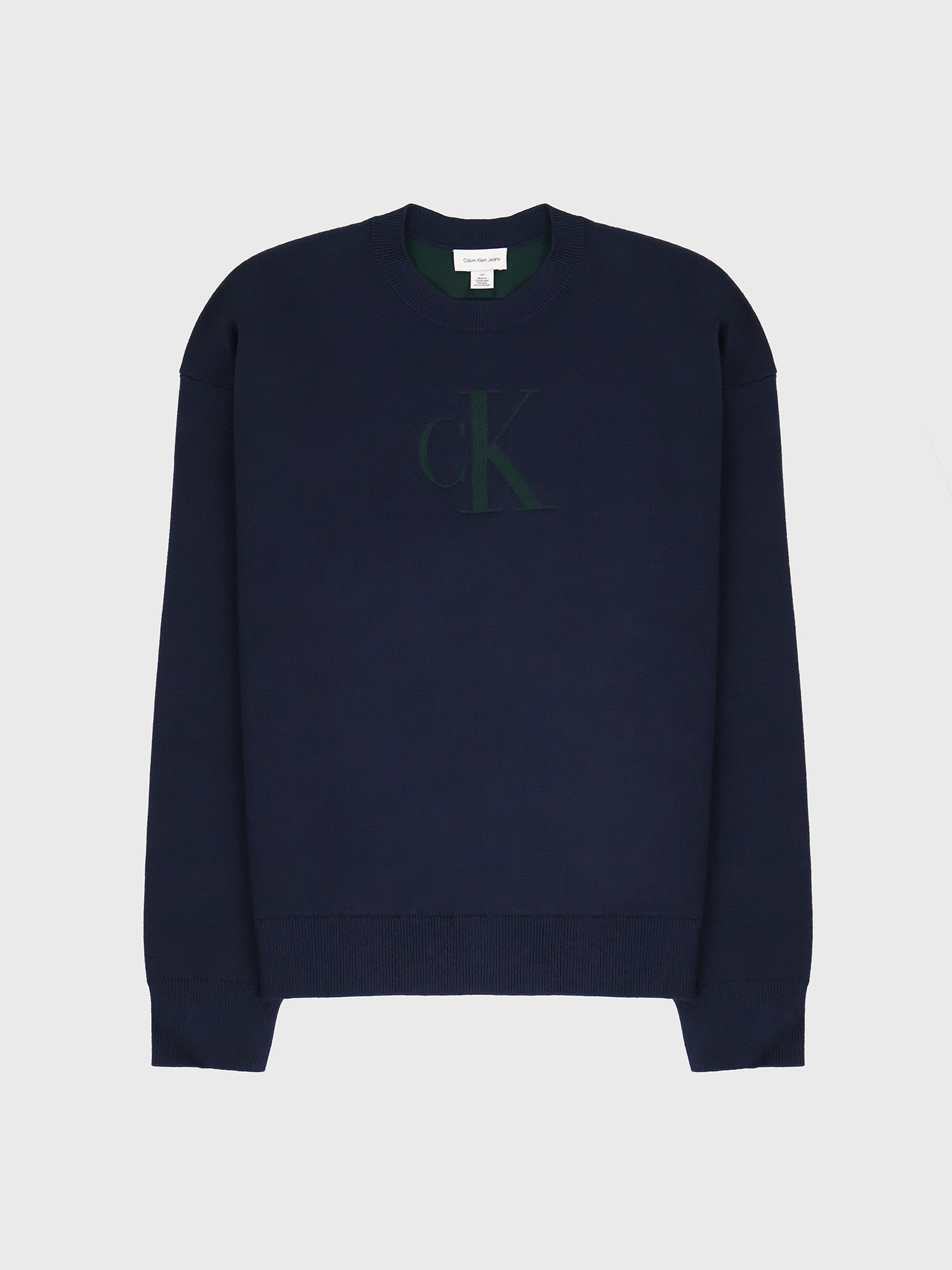 Свитер Calvin Klein Cotton Blend Monogram Relaxed Sweater Blue