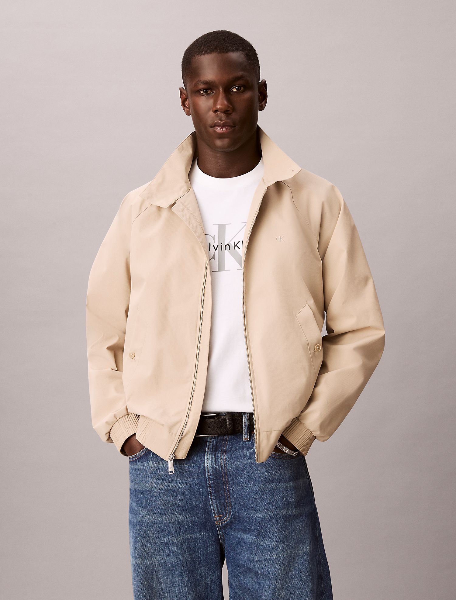 Куртка Calvin Klein Classic Harrington Jacket Plaza Taupe