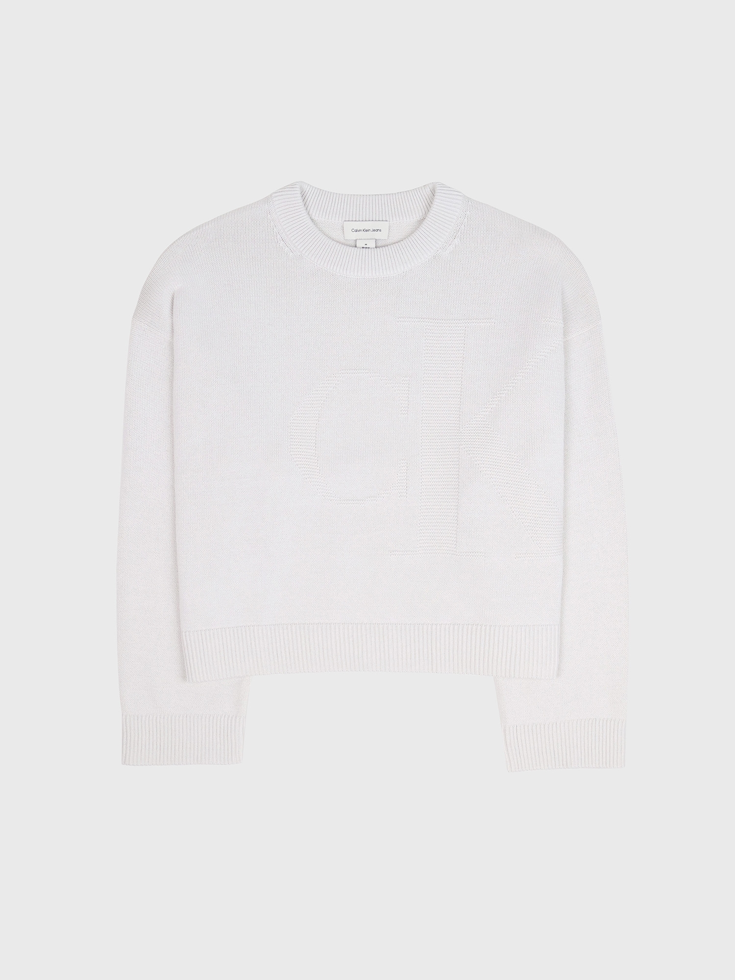 Свитер Calvin Klein Smooth Cotton Relaxed Monogram Sweater Chalk