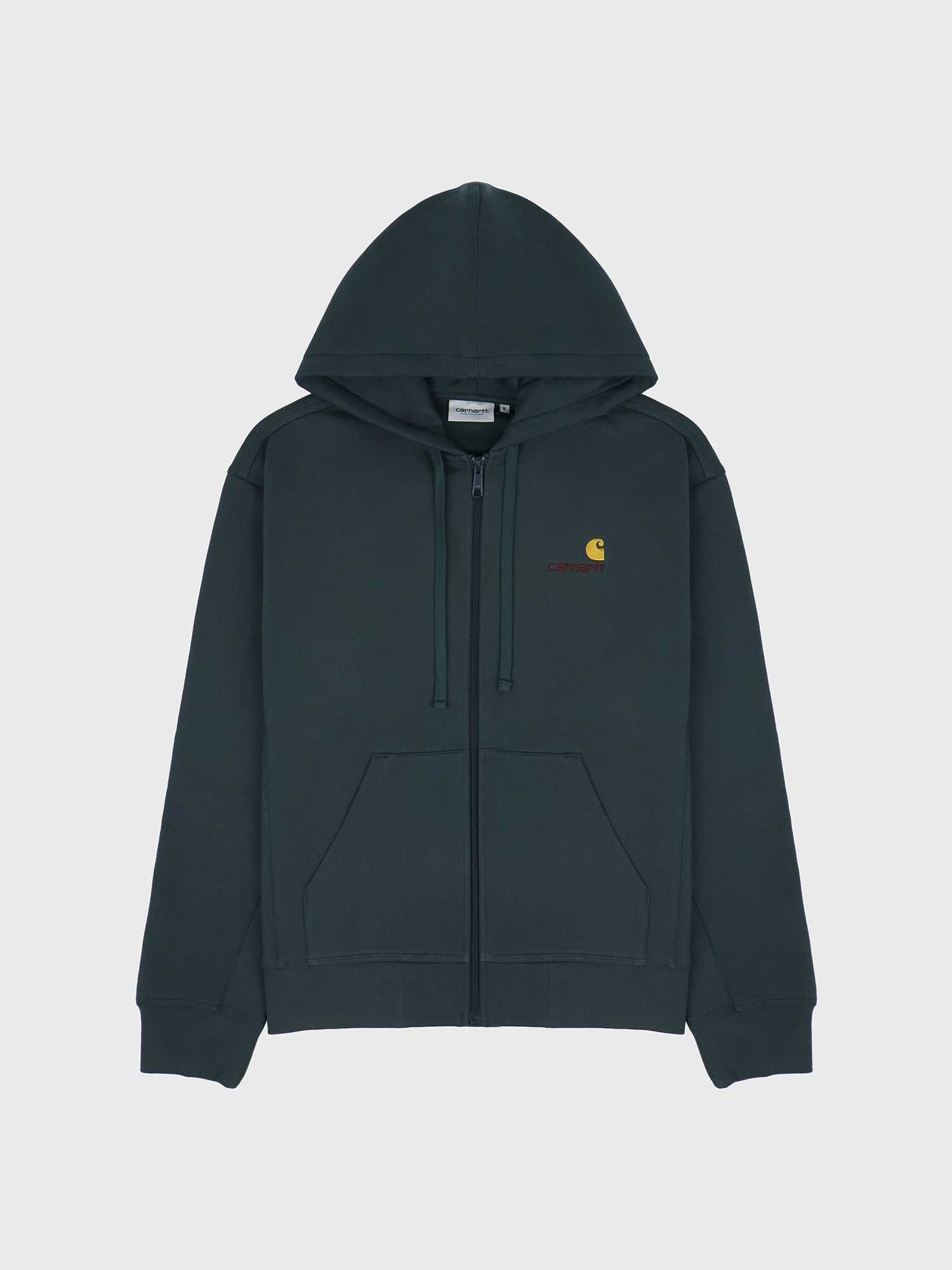 Худи на молнии Carhartt WIP American Script Kale Green